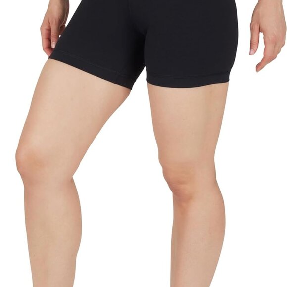 High Waisted Black Yoga & Workout Shorts 5-Inch Inseam Tummy Control for Women - - Picture 2 of 6